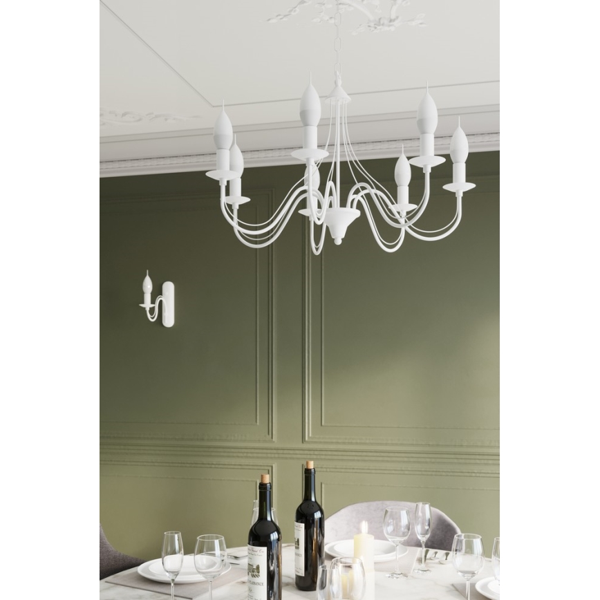Luster na lancu MINERWA 5 5xE14/40W/230V bela
