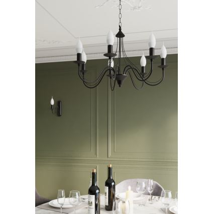 Luster na lancu MINERWA 5 5xE14/40W/230V crno