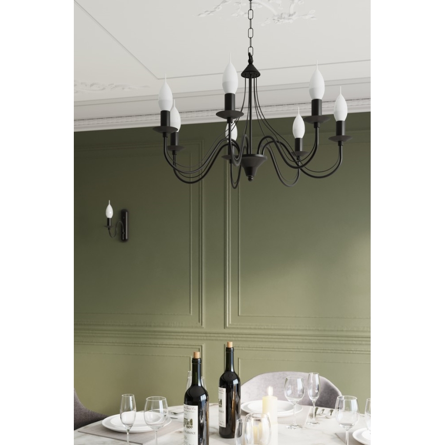 Luster na lancu MINERWA 5 5xE14/40W/230V crno
