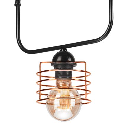Luster na lancu MORGAN 1xE27/60W/230V crno/bakrena