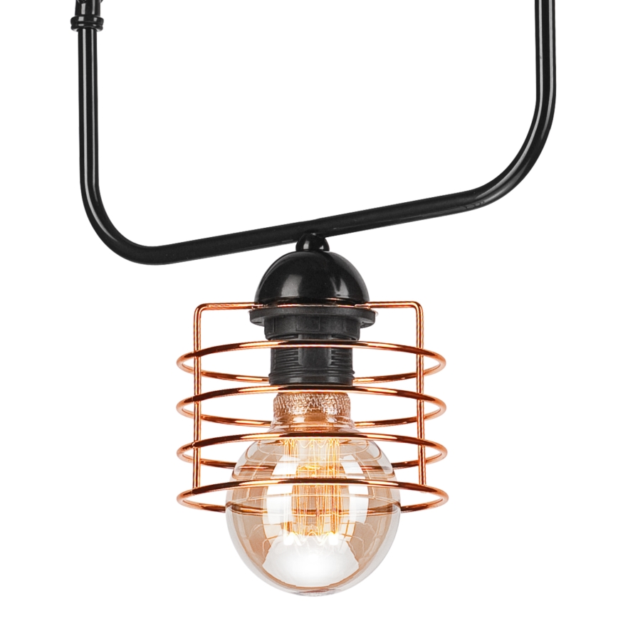 Luster na lancu MORGAN 1xE27/60W/230V crno/bakrena