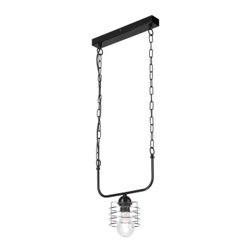 Luster na lancu MORGAN 1xE27/60W/230V crno/krom