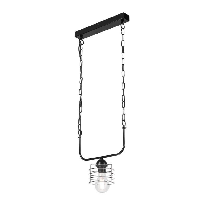 Luster na lancu MORGAN 1xE27/60W/230V crno/krom