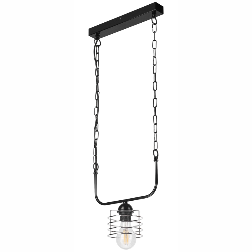 Luster na lancu MORGAN 1xE27/60W/230V crno/krom
