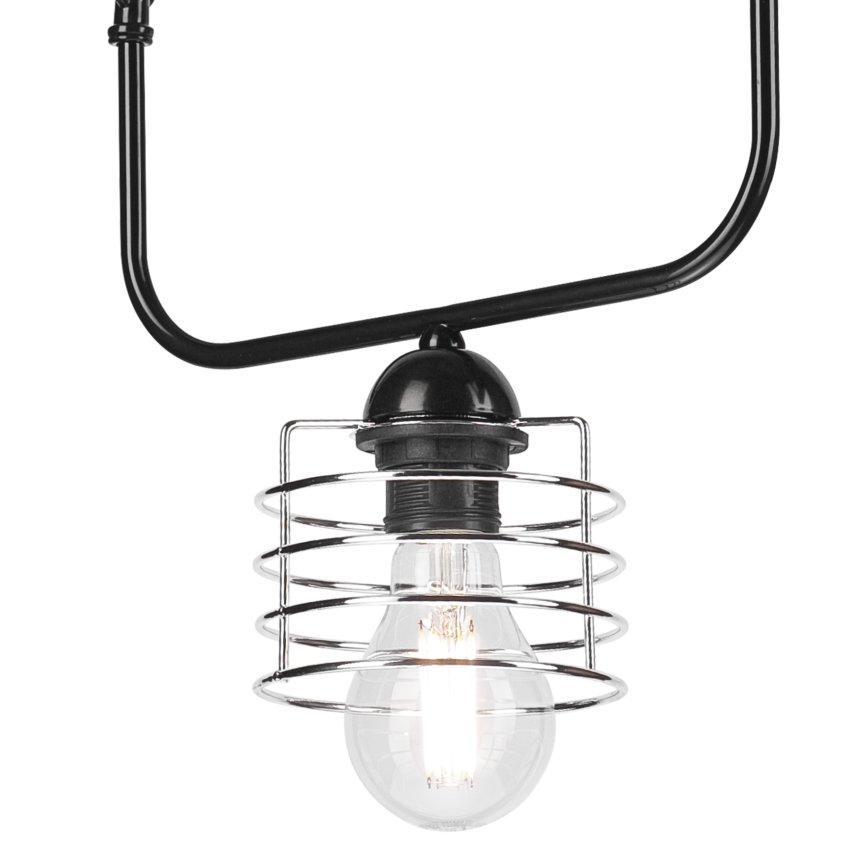 Luster na lancu MORGAN 1xE27/60W/230V crno/krom