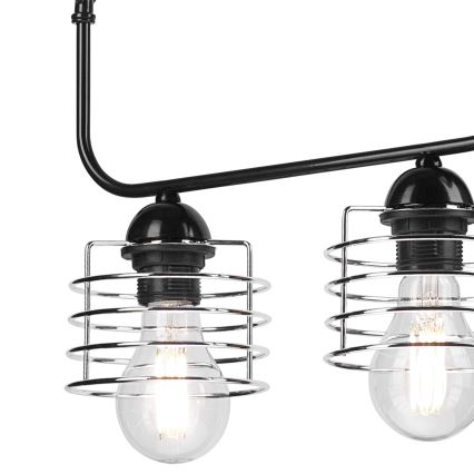 Luster na lancu MORGAN 2xE27/60W/230V crno/krom
