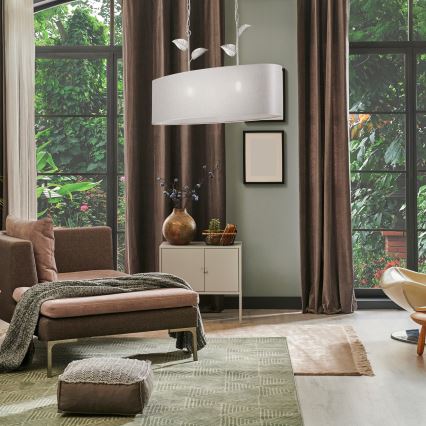 Luster na lancu NOEMI 2xE27/60W/230V srebrno