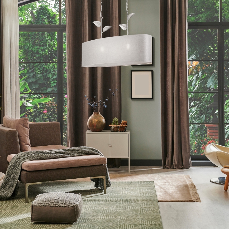 Luster na lancu NOEMI 2xE27/60W/230V srebrno