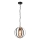 Luster na lancu ONDA 1xE27/15W/230V crno/hrast