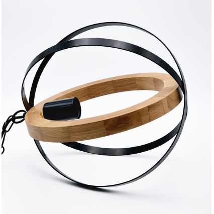 Luster na lancu ONDA 1xE27/15W/230V crno/hrast