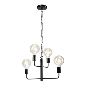 Luster na lancu ORLANDO 4xE27/60W/230V crno