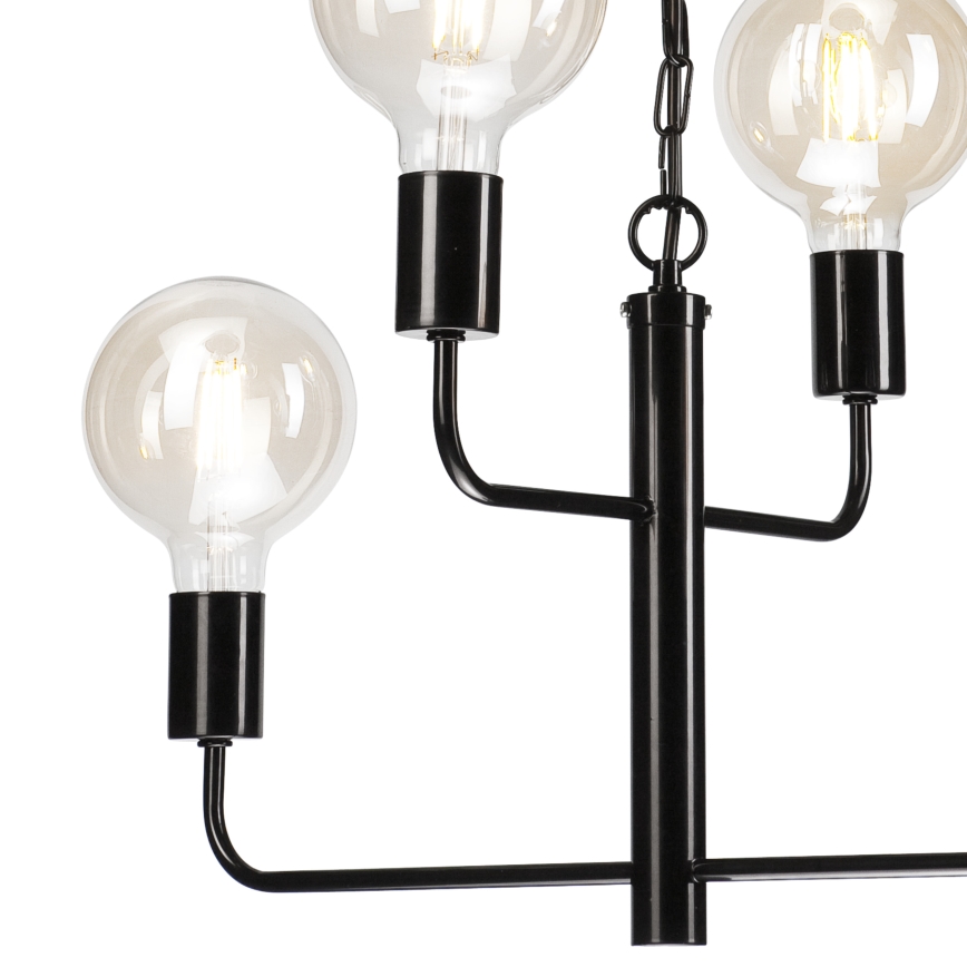 Luster na lancu ORLANDO 4xE27/60W/230V crno