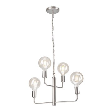 Luster na lancu ORLANDO 4xE27/60W/230V srebrno