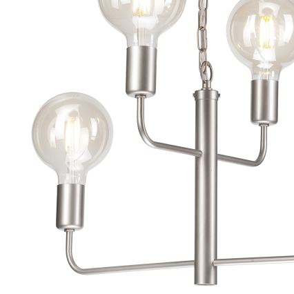 Luster na lancu ORLANDO 4xE27/60W/230V srebrno