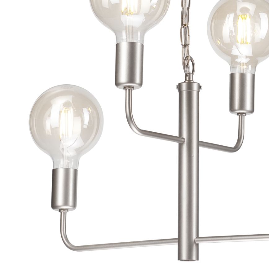 Luster na lancu ORLANDO 4xE27/60W/230V srebrno