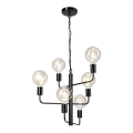 Luster na lancu ORLANDO 6xE27/60W/230V crno