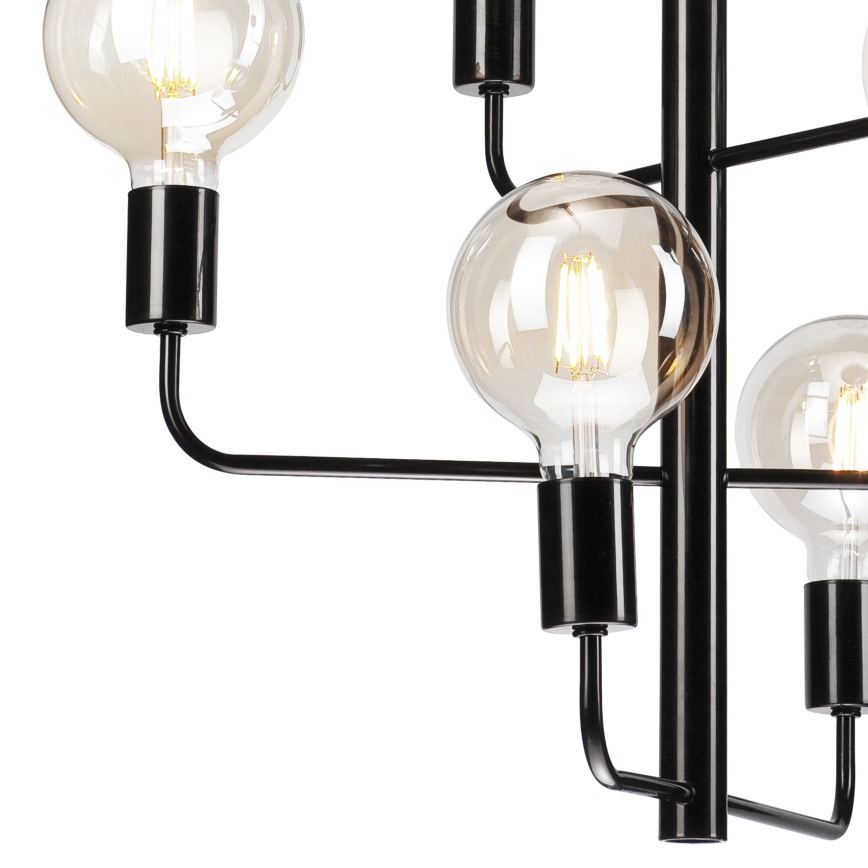 Luster na lancu ORLANDO 6xE27/60W/230V crno