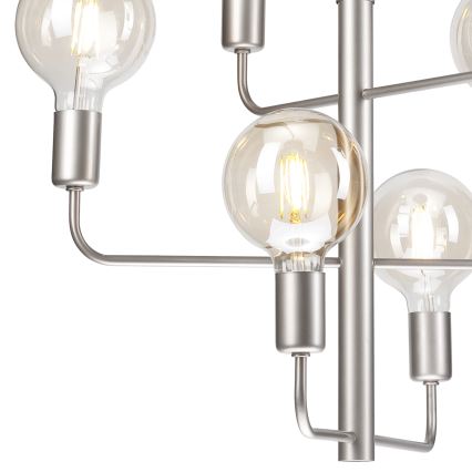 Luster na lancu ORLANDO 6xE27/60W/230V srebrno