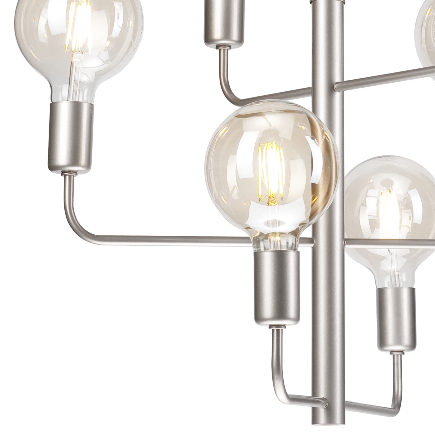Luster na lancu ORLANDO 6xE27/60W/230V srebrno