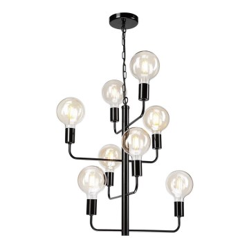 Luster na lancu ORLANDO 8xE27/60W/230V crno