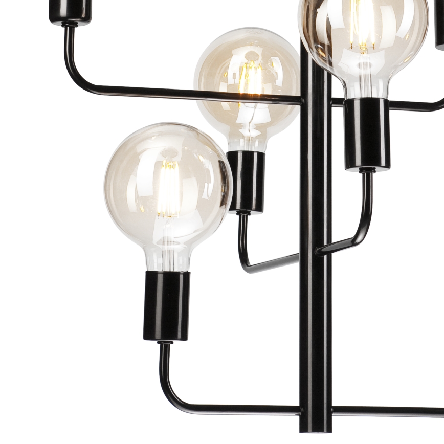 Luster na lancu ORLANDO 8xE27/60W/230V crno
