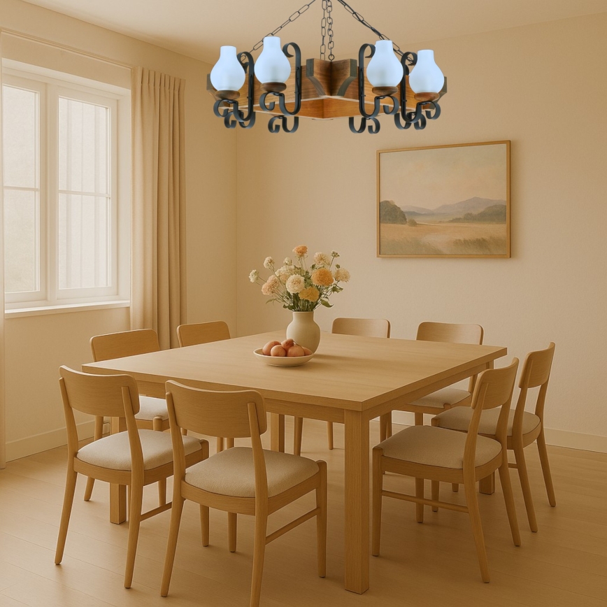 Luster na lancu QUEEN 8xE14/40W/230V bukva