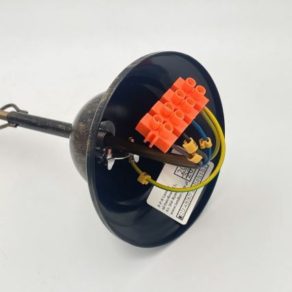 Luster na lancu RETRO 2xE27/60W/230V bronzana/patina