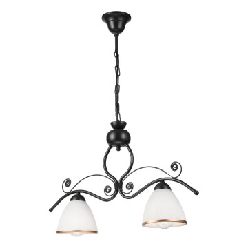 Luster na lancu RETRO 2xE27/60W/230V crno
