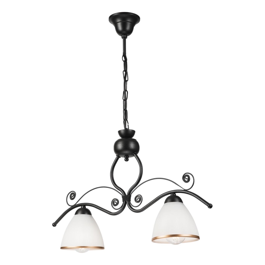 Luster na lancu RETRO 2xE27/60W/230V crno