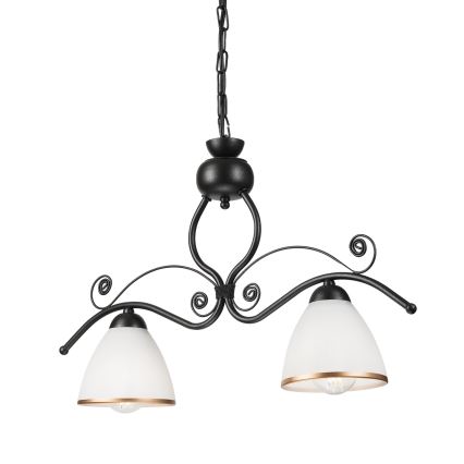 Luster na lancu RETRO 2xE27/60W/230V crno