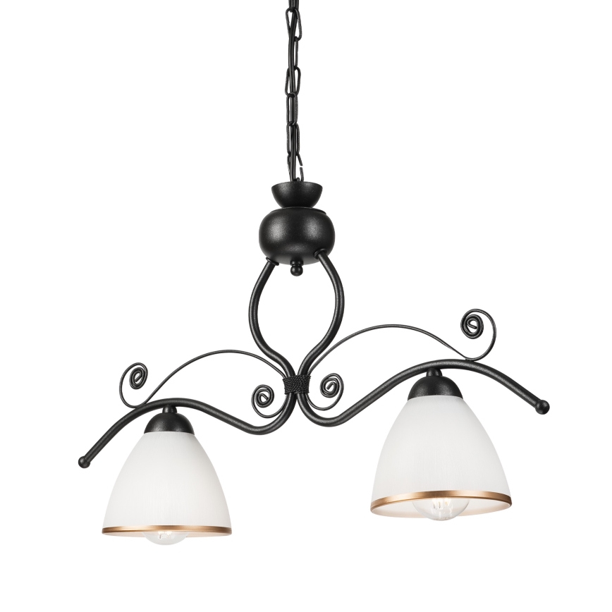Luster na lancu RETRO 2xE27/60W/230V crno