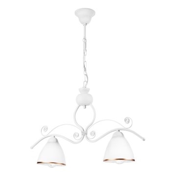 Luster na lancu RETRO 2xE27/60W/230V mat bela