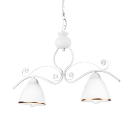 Luster na lancu RETRO 2xE27/60W/230V mat bela