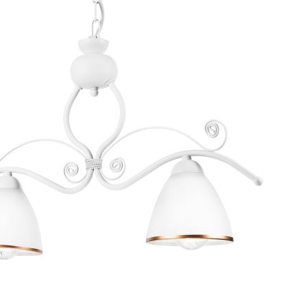 Luster na lancu RETRO 2xE27/60W/230V mat bela