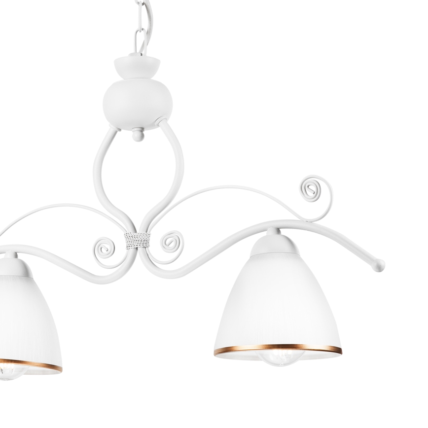 Luster na lancu RETRO 2xE27/60W/230V mat bela