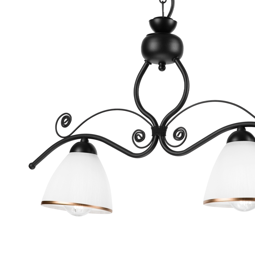 Luster na lancu RETRO 2xE27/60W/230V matirana crno