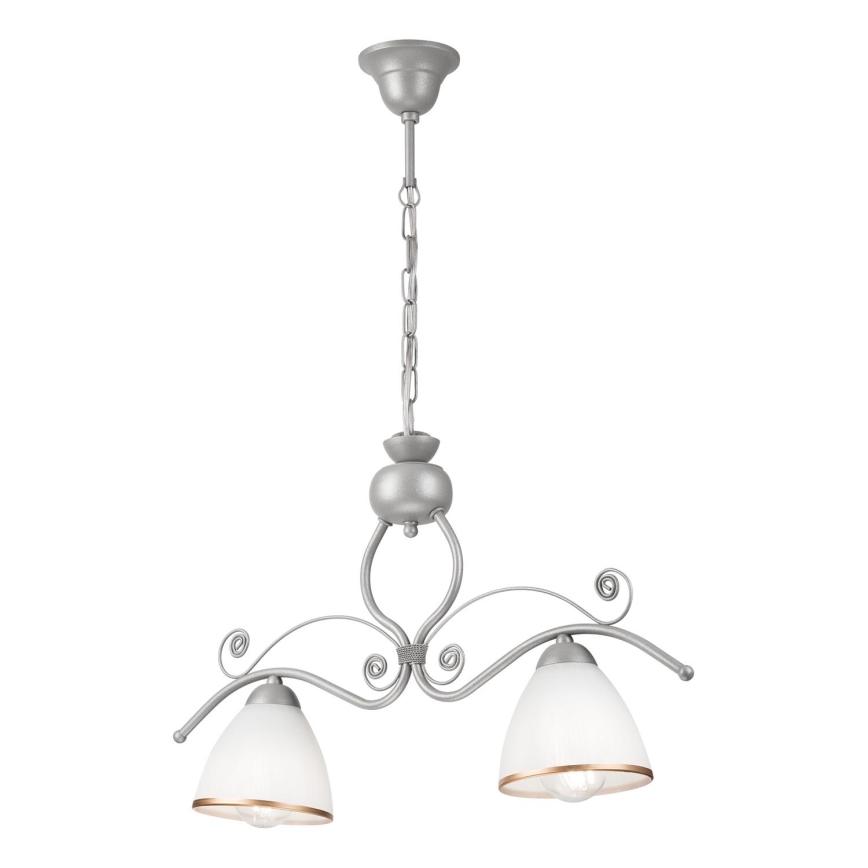 Luster na lancu RETRO 2xE27/60W/230V srebrno