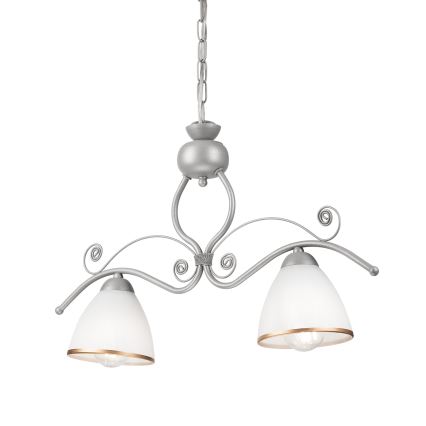 Luster na lancu RETRO 2xE27/60W/230V srebrno