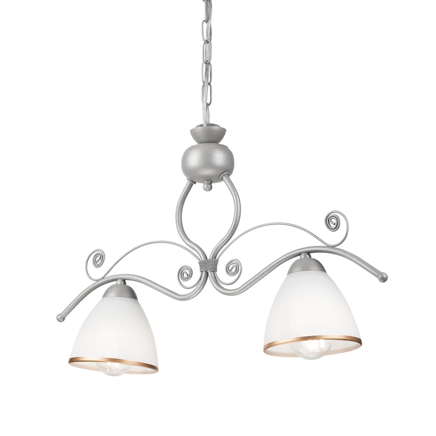 Luster na lancu RETRO 2xE27/60W/230V srebrno