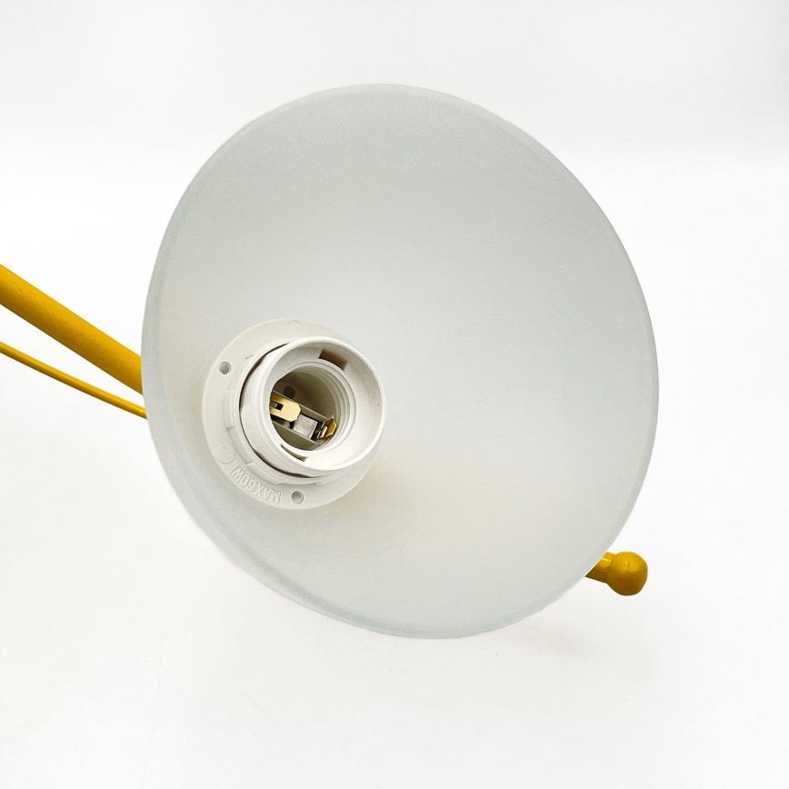 Luster na lancu RETRO 5xE27/60W/230V bela/šarena