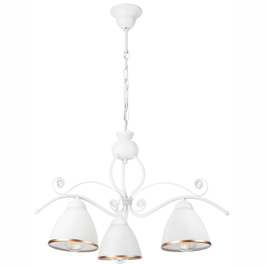 Luster na lancu RETRO II 3xE27/60W/230V bela