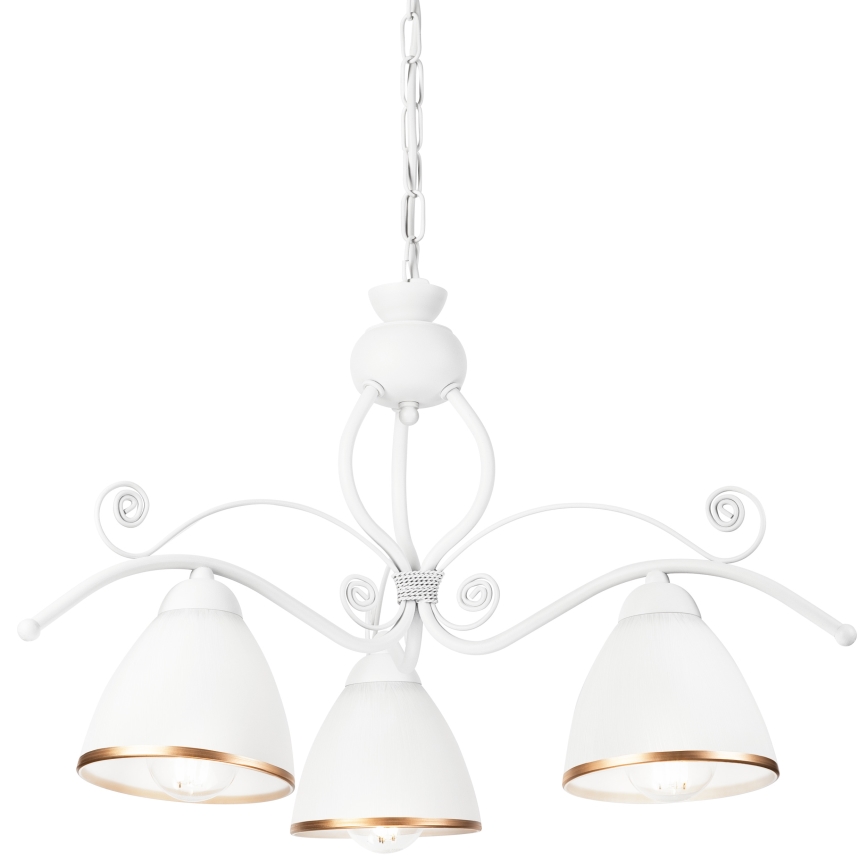 Luster na lancu RETRO II 3xE27/60W/230V bela