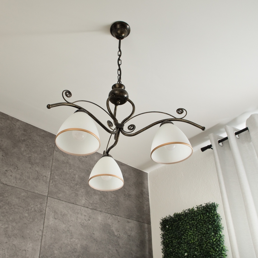 Luster na lancu RETRO II 3xE27/60W/230V