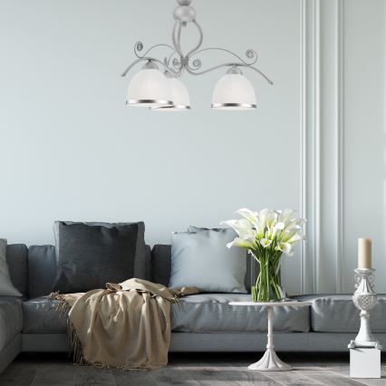 Luster na lancu RETRO II 3xE27/60W/230V, srebrne boje