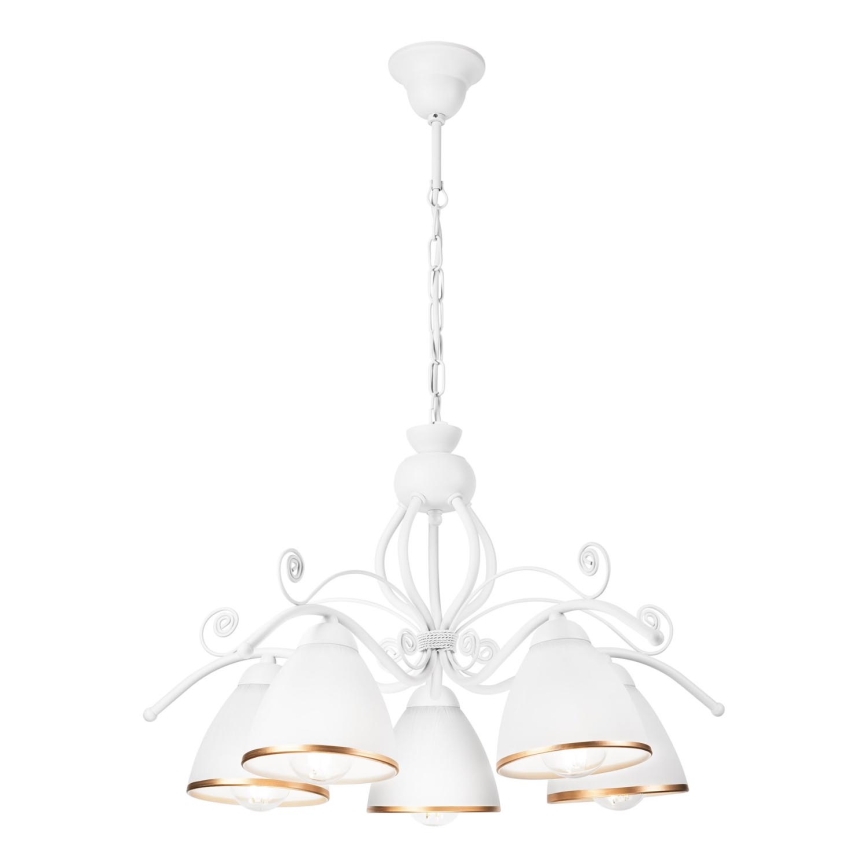 Luster na lancu RETRO II 5xE27/60W/230V bela