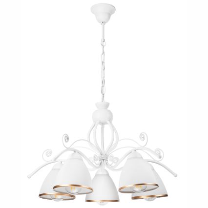 Luster na lancu RETRO II 5xE27/60W/230V bela