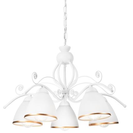 Luster na lancu RETRO II 5xE27/60W/230V bela