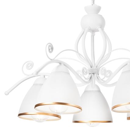 Luster na lancu RETRO II 5xE27/60W/230V bela