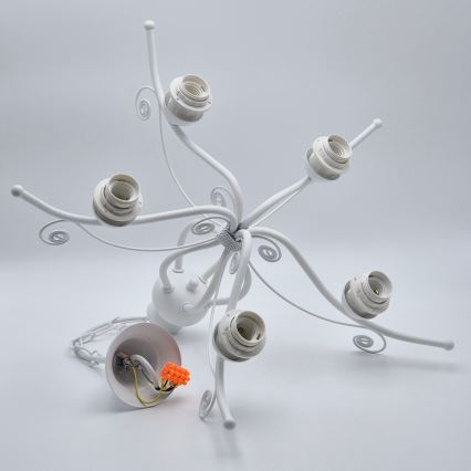 Luster na lancu RETRO II 5xE27/60W/230V bela