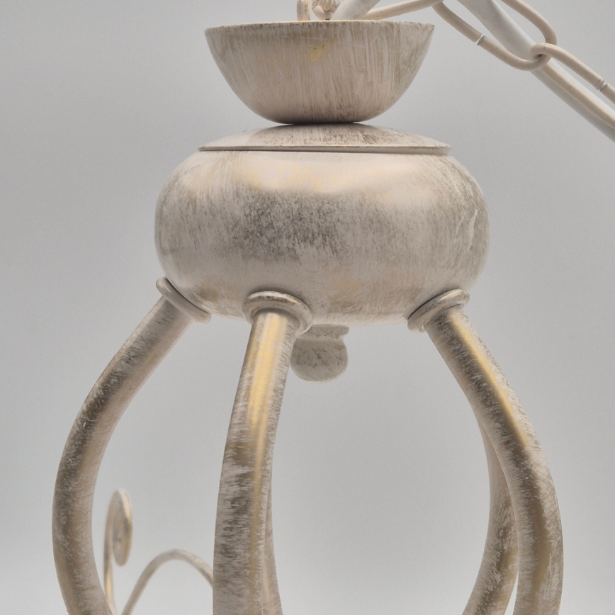 Luster na lancu RETRO II 5xE27/60W/230V bela patina